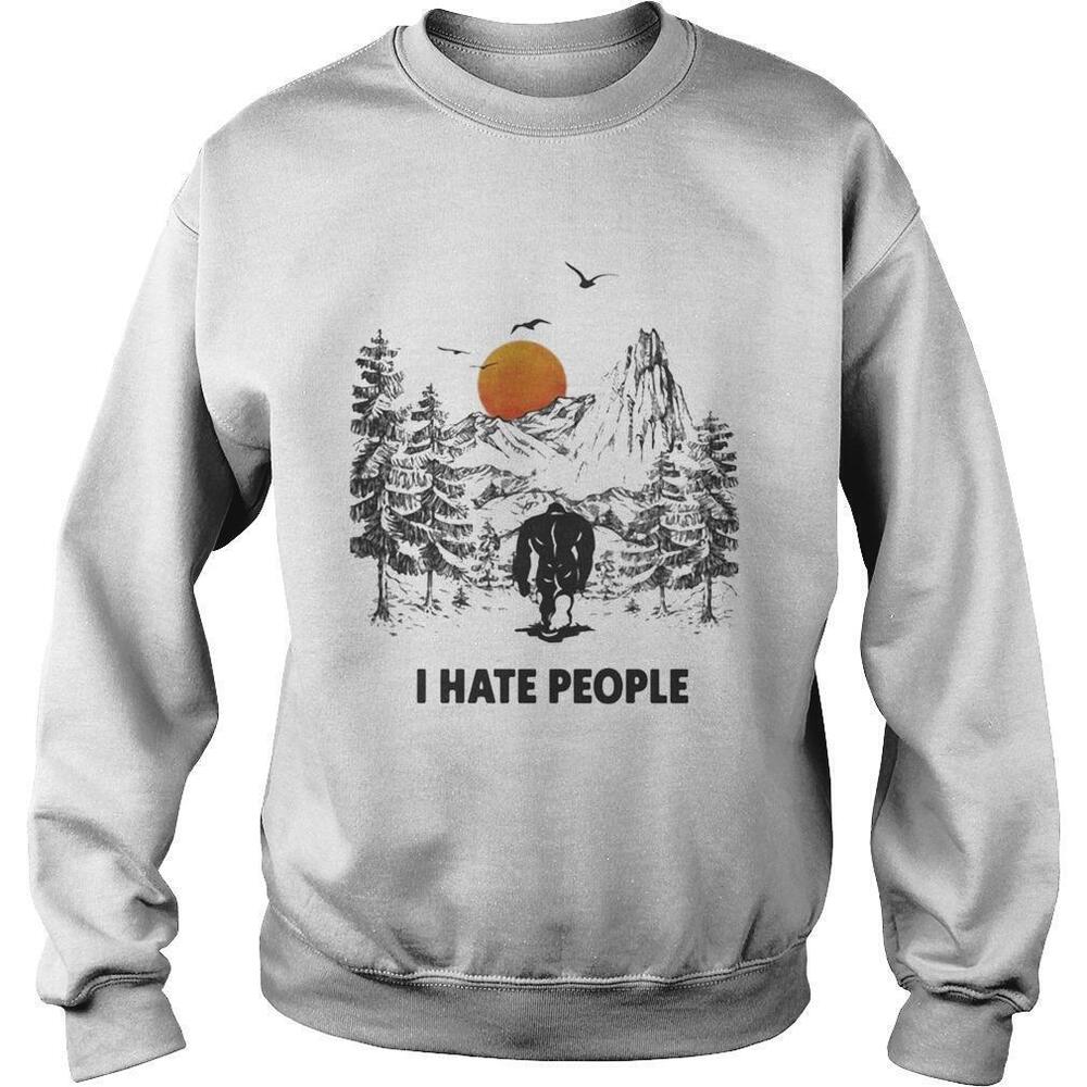 I Hate People Bigfoot Forest Sunset Sweatshirt 1